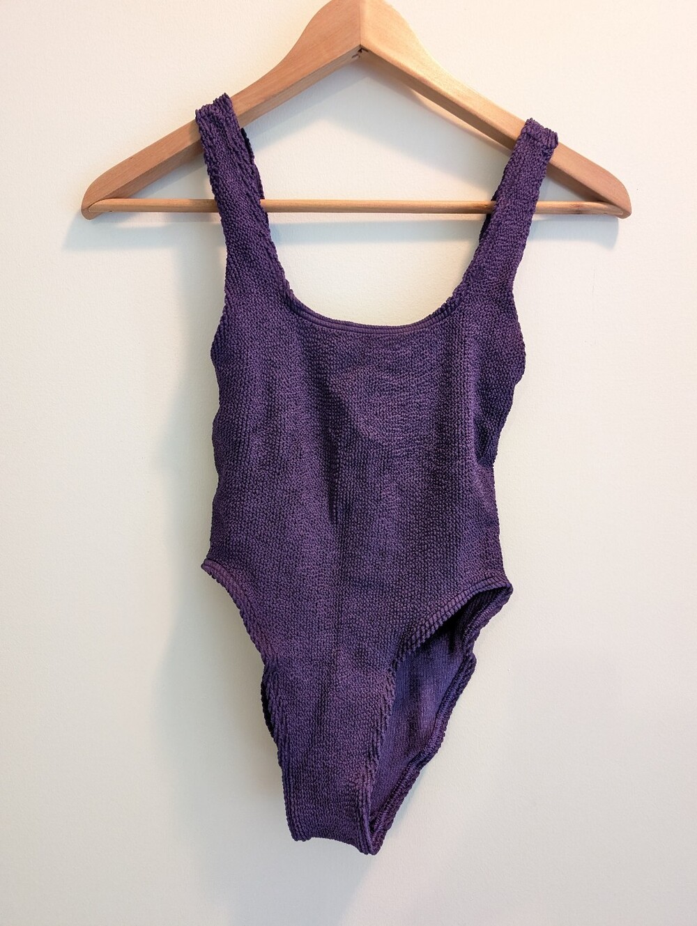 Purple Textured One-Piece Swimsuit